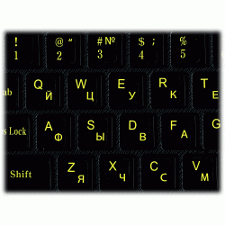 Russian Keyboard Stickers Fluorescent Color Letters